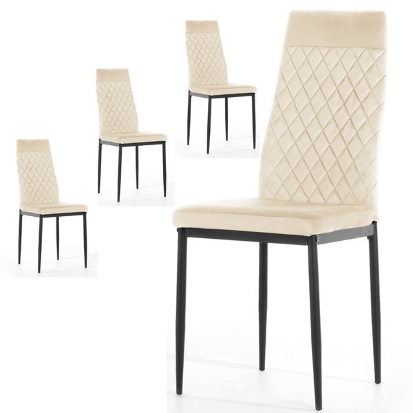 Krzeso tapicerowane zestaw 4x VALVA CARO VELVET BEIGE